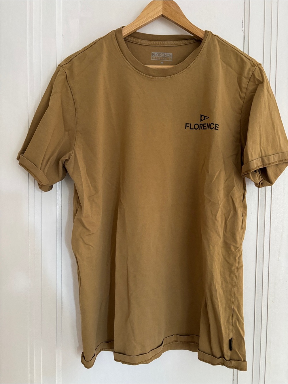 Florence Marine X Mens Crewneck T-Shirt in Tan